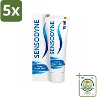 Sensodyne 5 x - Tandpasta - Extra Fresh Gel - Voor Gevoelige Tanden - 75 ml - Grootverpakking - Gevoelige Tanden - Tandpasta - Gevoeligheid - Tandpasta Voor Gevoelige Tanden - Frisse Mond