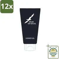 Blue Stratos - Douchegel - Verfrissende Geur - 200 ml - Voordeelverpakking - 12 stuks - Douchegel fris - Douchegel klassiek