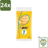 BIC - Scheermesjes - Sensitive - Enkel Mesje - Wegwerpmesjes - 5 Scheermesjes - Voordeelverpakking - 24 stuks - Wegwerpscheermesje - Roestvrij staal