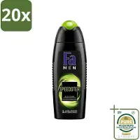 Fa 20 x Men - Douchegel - Speedster - Verfrissend & Energiek - Langdurig - 250 ml - Grootverpakking - Douchegel Mannen - Energieke Geur - Verfrissende Geur - Taurine - Langdurig Effect