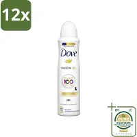 Dove - Deodorant - Spray Invisible Dry - Onzichtbare bescherming - 250 ml - Voordeelverpakking - 12 stuks - Deodorant spray - Zweet en geur