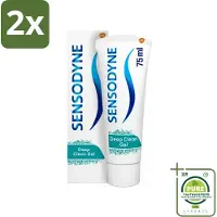 Sensodyne - Tandpasta - Deep Clean - Voor Frisse Adem - 75 ml - Voordeelverpakking - 2 stuks - Gevoelige tanden - Diepe reiniging