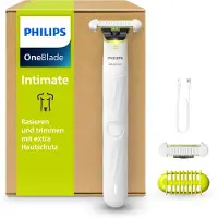 Philips OneBlade Intimate Trimmer & Scheerapparaat – Comfortabel Scheren en Trimmen van Intieme Zones, 2x SkinProtect Mesje, Waterproof, 45 Min. Draadloos Gebruik, Voor hem – QP1930/30