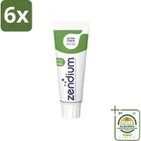 Zendium Tandpasta Extra Fresh 75 ml - Voordeelverpakking - 6 stuks - Natuurlijke tandpasta - Mondverzorging