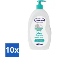 Nenuco 10 x - Jabon Líquido - Vloeibare Zeep - Originele Geur - Met Doseerpomp - 650 ml - Vloeibare Zeep - Handzeep - Douchegel - Badzeep - Baby Huid