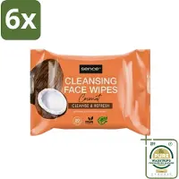Sence - Coconut - Gezichtsreinigingsdoekjes - Verzorgend - 20 Doekjes - Voordeelverpakking - 6 stuks - Huidverzorging - Make-up verwijderen