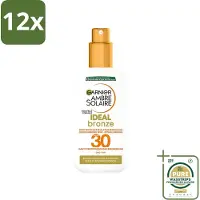 Garnier - Ambre Solaire - Ideal Bronze - Zonnebrandspray - SPF 30 - 200 ml - Voordeelverpakking - 12 stuks - Zonnebrand - SPF 30