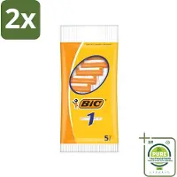BIC - Scheermesjes - Enkel Mesje - Wegwerpmesjes - 5 Scheermesjes - Voordeelverpakking - 2 stuks - Scheermesje - Wegwerpscheermesje