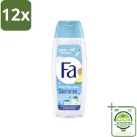 Fa - Douchegel - Mediterranean Jewels Santorini - Verfrissend & Hydraterend - Verzachtend - 250 ml - Voordeelverpakking - 12 stuks - Douchegel santorini - Verfrissend douchegel