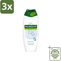 Palmolive 3 x Naturals - Douchegel - Sensitive - Voor Gevoelige Huid - 500 ml - Grootverpakking - Douchegel - Gevoelige Huid - Melkproteïnen - Zachte Reiniging - Dermatologisch Getest