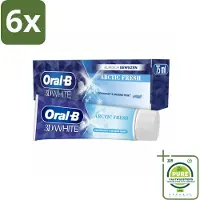 Oral-B Tandpasta 3D White Arctic Fresh 75 ml - Voordeelverpakking - 6 stuks - Tandpasta - Whitening