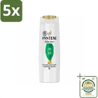 Pantene 5 x - Shampoo - Glad & Zijdezacht - Voedt en Versterkt - Voor Pluizig Haar - 225 ml - Grootverpakking - Pluis - Droog Haar - Zijdezacht Haar - Haar Verzorging - Haar Voeding