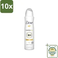 Dove 10 x - Deodorant - Invisible Dry - Onzichtbare bescherming - 250 ml - Grootverpakking - Onze Bescherming - Onzichtbaar - Zweet En Geur - Vlekken - Donkere Kleding