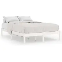vidaXL Massief houten bed, wit, 180x200 cm