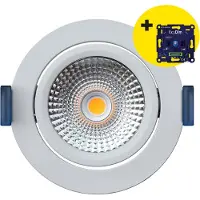 EcoDim Led inbouwspot | Wit | Rond | 2000K-3000K | Ø 85mm | IP54 | 5.4W of 7W |