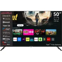 Koorui K50Q1UQ-T8, 50 inch, 4K QLED, TIZEN TV, Randloos ontwerp, Dynamisch geluid met Dolby Audio, Top-end metalen afwerking