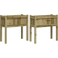 vidaXL Plantenbakken met poten 2 st cm geïmpregneerd hout