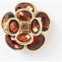 Sissy-Boy Gouden bloemen strass broche