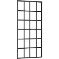Shumee Schuifdeur met veiligheidsglas en aluminium frame, 90x205 cm, zwart