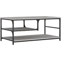 vidaXL Salontafel 90x49x40 cm bewerkt hout grijs sonoma eikenkleurig