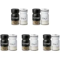 Jojomino 10X Boerderij Zout en Peper Shakers Set met Verstelbare Deksels, Modern Home Landelijk Keuken Decor, Leuke Shaker Set