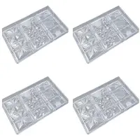 Jojomino 4X Chocolade Cadny Bar Mold Polycarbonaat Chocoladevorm Plastic Bakken Gebak Cakevorm Bonbon Zoetwaren Tool