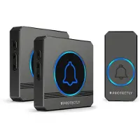 Siltcon Protectly Deurbel Draadloze met 2 Ontvangers 450m IP55 Zwart
