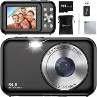 Siltcon Digitale Camera - Full HD 64MP - 16x Zoom - met 64GB SD - Zwart