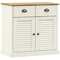 vidaXL Dressoir met lades VIGO 78x40x75 cm massief grenenhout wit