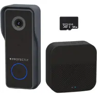 Protectly Deurbel 2K Video - Camera Draadloos - Gong - 64GB SD