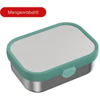 Mepal RVS bento lunchbox Campus - 750 ml - Broodtrommel met vakjes voor kinderen - Geschikt voor 4 boterhammen - Lunchbox RVS - Cool mint