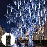 Rosikey 2.4 meter lange lichtketting met 192 LED's, kerstdecoratie, ijspegels, geschikt voor winter, Halloween, dakgoten, ramen, tuin, balkon, wit