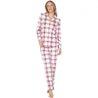 Pastunette Pyjama 'Rosewood Comfort' ecru / donkerrood