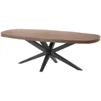 Pronto Wonen Salontafel Mascaro 135x67 cm Deens ovaal dark mango - Spinpoot - Melamine - Bruin -