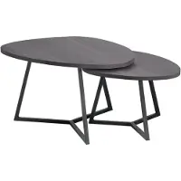 Pronto Wonen Salontafelset Locarnio 40 en 52 cm organisch zwart - Frame - Melamine - Zwart -