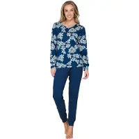 Pastunette Pyjama 'Nordic Bloom' donkerblauw