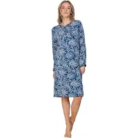 Pastunette Nachthemd 'Nordic Bloom' lichtblauw / donkerblauw