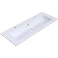 Arcqua Wastafel mira enkel 2 kraangaten 121x46x1.5 cm glans wit