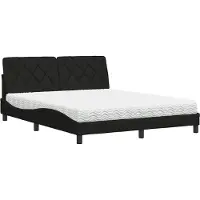 Syfax Bed met matras stof zwart 160x200 cm