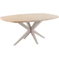 Pronto Wonen Eettafel Mascaro 190x102 cm Deens ovaal misty oak - Spinpoot - Melamine - Bruin -