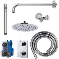 Wiesbaden caral inbouw regendouche compleet met staafhanddouche chroom