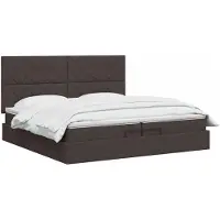 vidaXL Ottoman bed met matras, donkerbruin, 200 x 200 cm, gestoffeerd