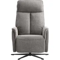 Pronto Wonen Relaxfauteuil Assele - Zwart/Grijs - Fijne weefstof - 5-teens voet -