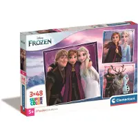 Clementoni legpuzzel super color vierkant frozen, 3x48st.