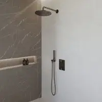 Wiesbaden caral inbouw regendouche compleet met staafhanddouche gunmetal pvd