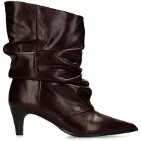 Manfield Burgundy leren slouchy boots met hak | Maat 40