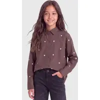 ONLY GIRLS Blouse 'KOGNew' bruin / wit