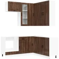 vidaXL Keukenelement PORTO, 8 stuks, bruine eikenhoutfineer