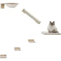 Famanu kratvormige ligbed met ligvlakken en ligbak, 6-delig - Beige
