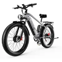 Shengmilo F26: Elektrische mountainbike voor volwassenen, 26 inch, geschikt voor elk terrein, met dubbele motor, 48V 20Ah, aluminium frame, IPX4-bescherming, beschermkap voor de versnellingsbak, 130 Nm